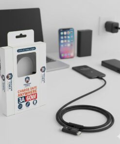 Freedom Cable USB-C Data Blocker – 60W 3A Fast Charging Shield Cable – Secure Juice Jacking Protection – 3.3ft/1m White